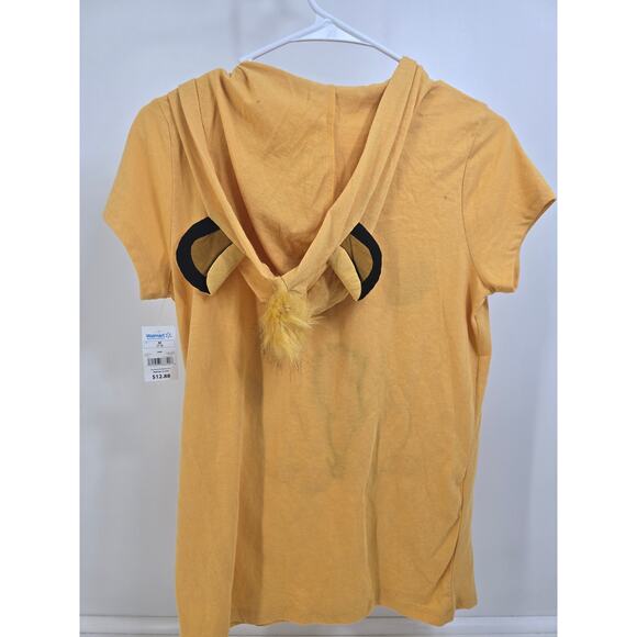 Disney Lion King Kids Hooded T-Shirt Simba Graphic Tee M 7-9 NWT Yellow - Picture 2 of 5